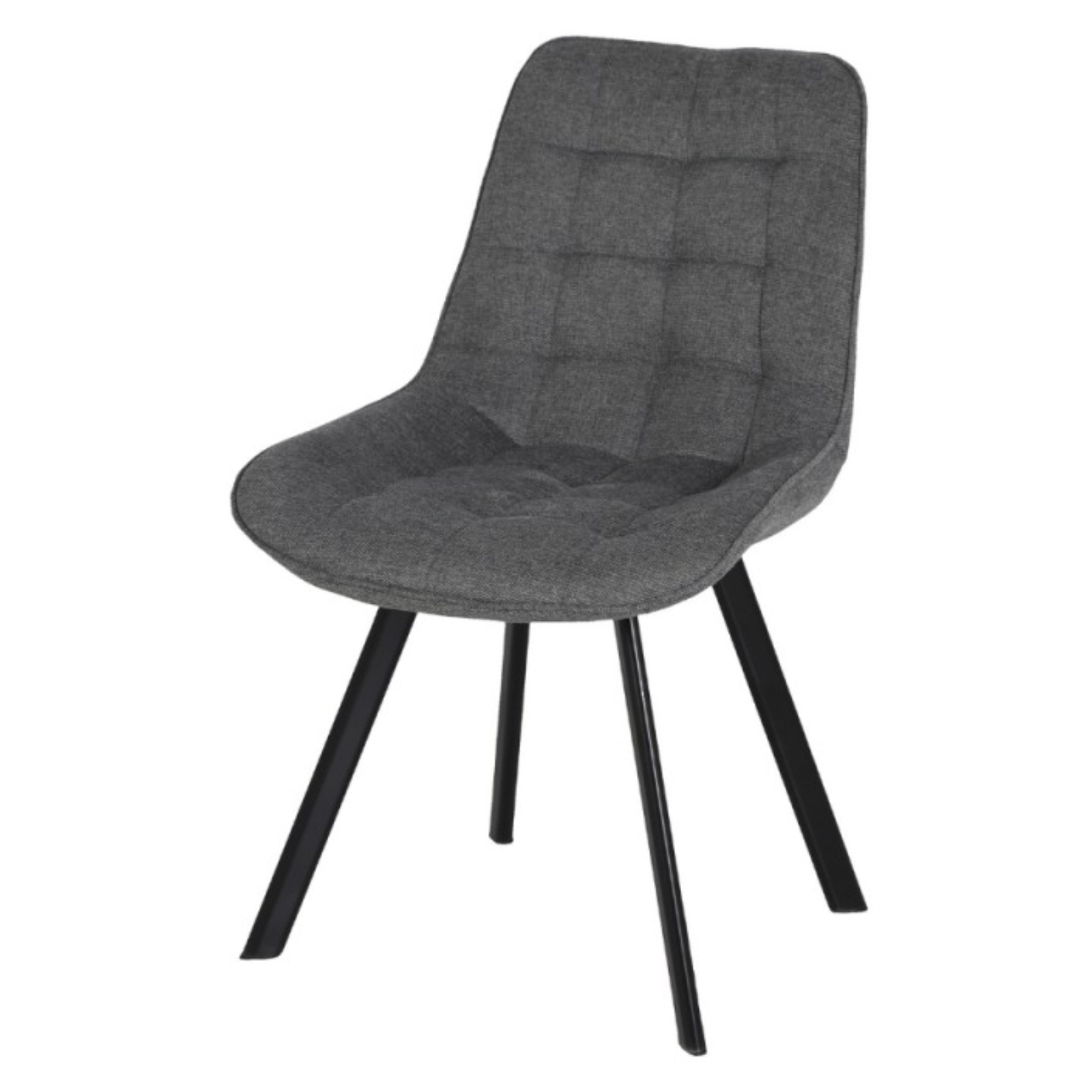 Sedia da pranzo design moderno grigio con gambe in metallo nero - Offi