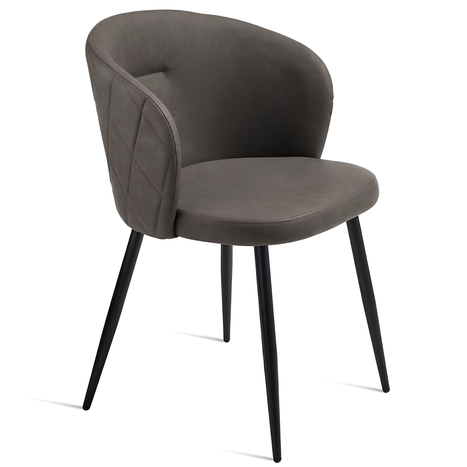 Sedia da pranzo seduta in ecopelle effetto soft touch gambe in metallo - Slan