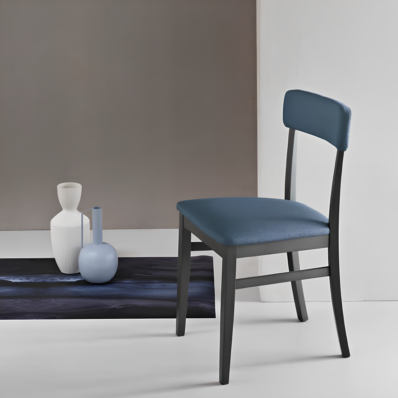 Sedia da pranzo in legno seduta in tessuto design moderno - Nobli