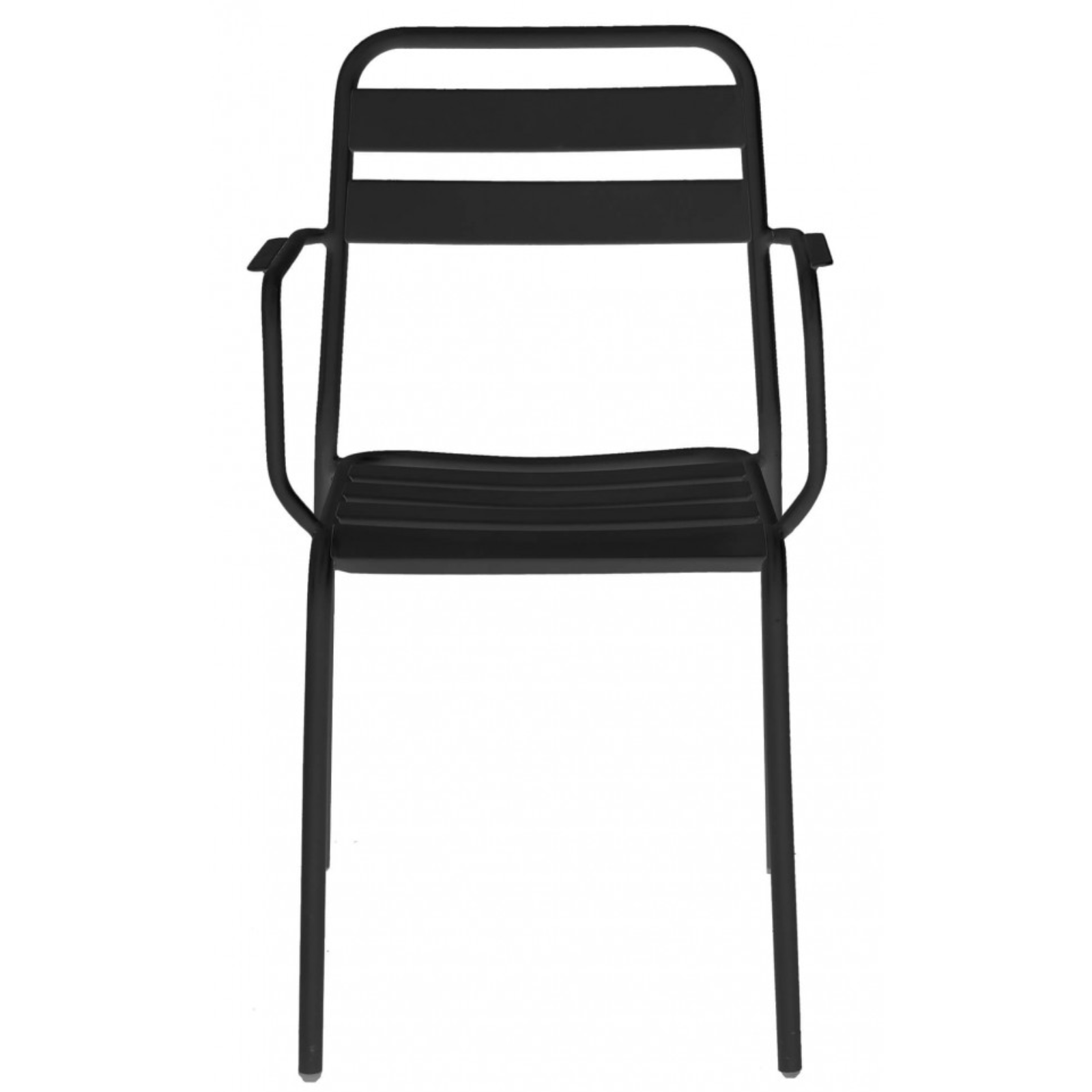 Sedia impilabile da esterno con braccioli in acciaio - Bristom