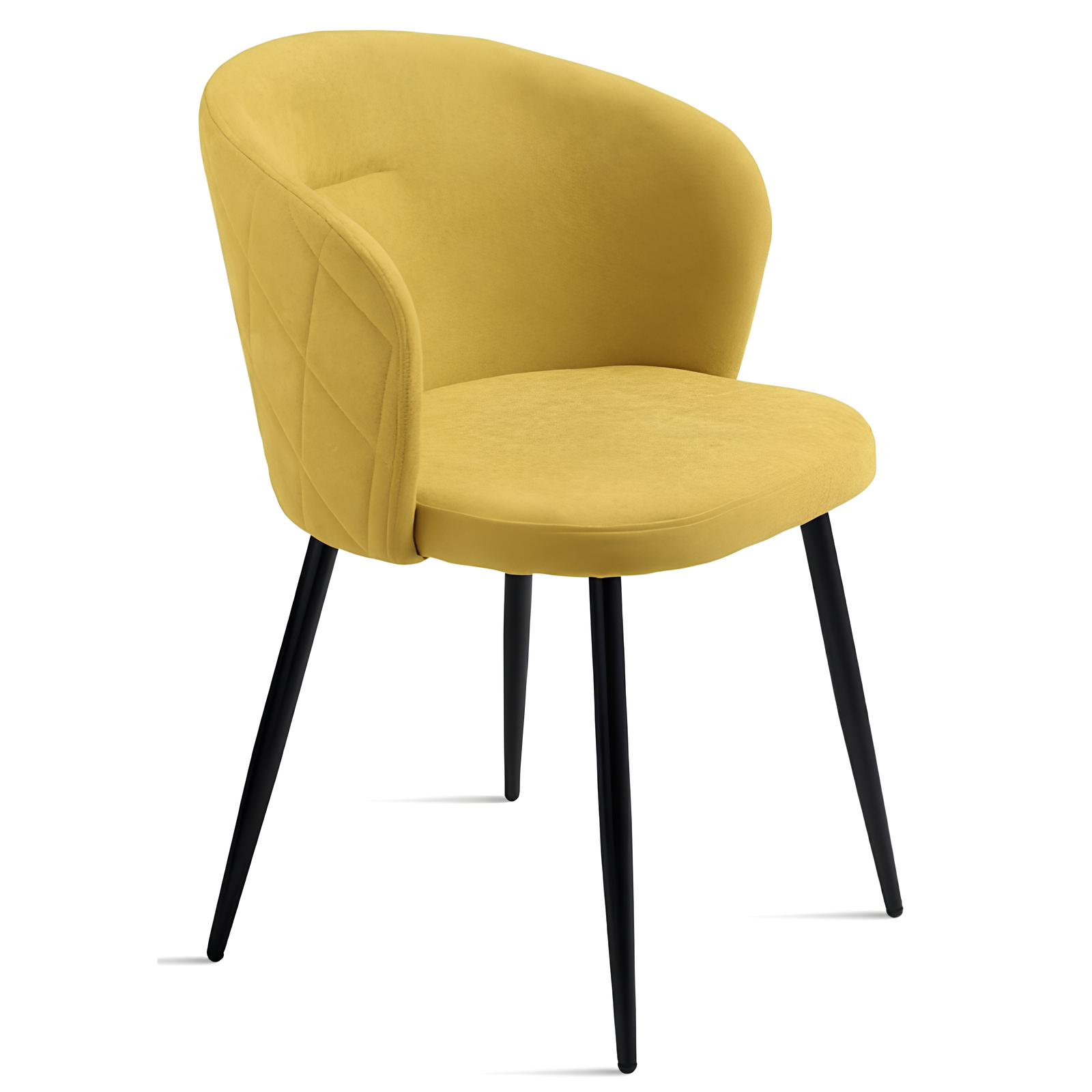 Sedia da pranzo design moderno seduta in tessuto gambe in metallo - Rumble