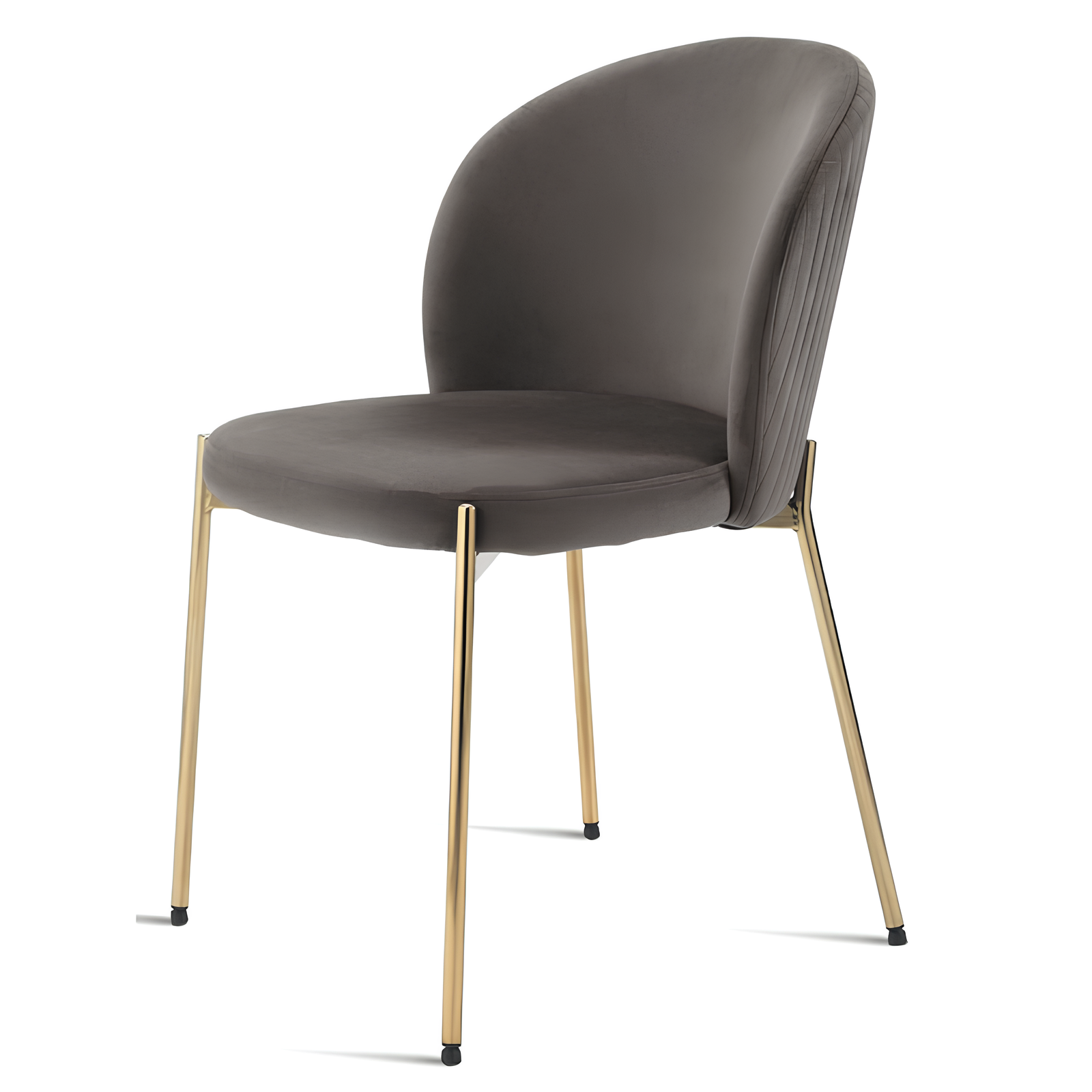 Sedia da pranzo in velluto struttura in metallo color oro - Megan