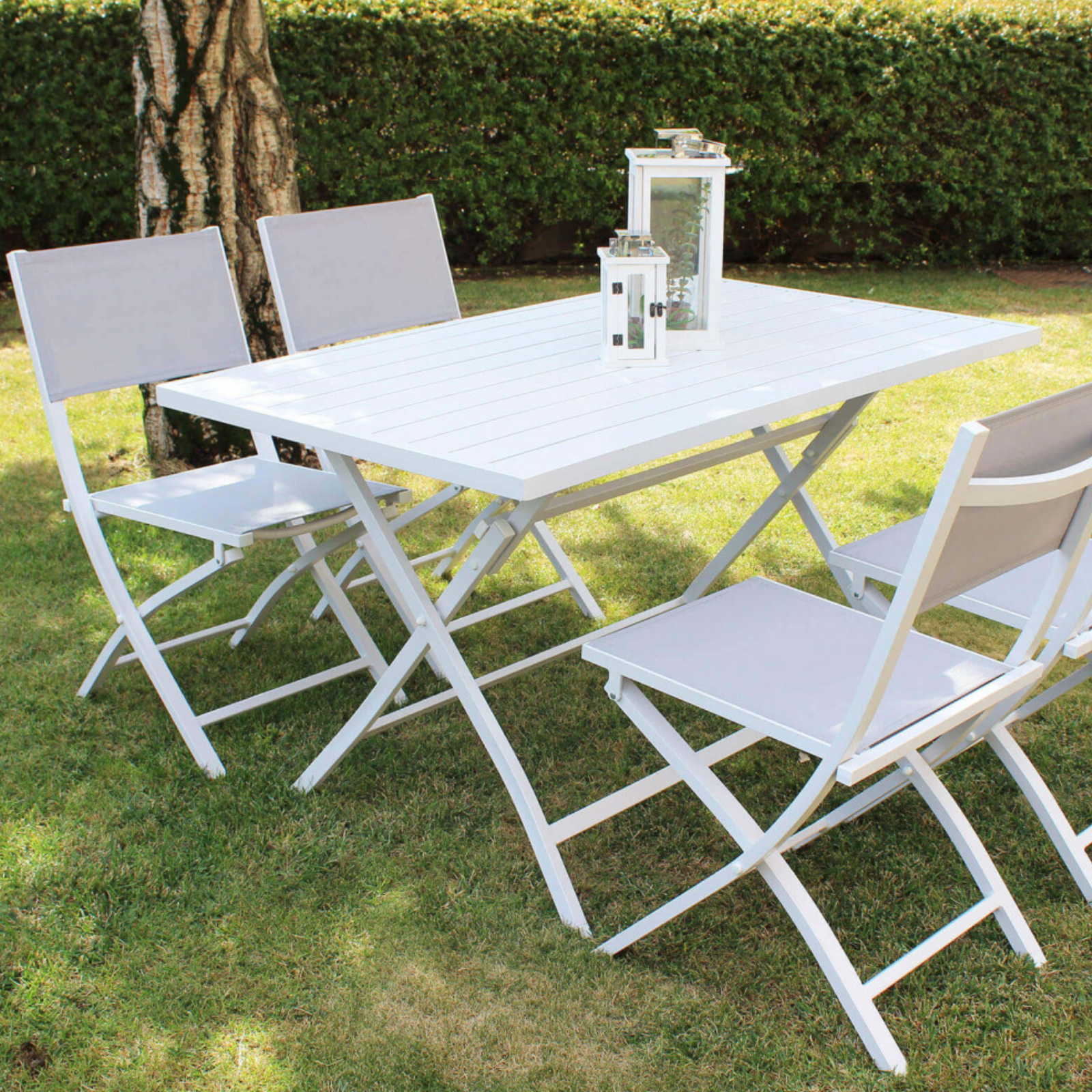 Sedia pieghevole da esterno o interno in alluminio e texitilene - Giorgia