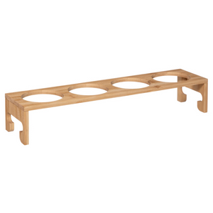 Set 4 barattoli porta spezie in vetro e bamboo con supporto in bamboo - Nami