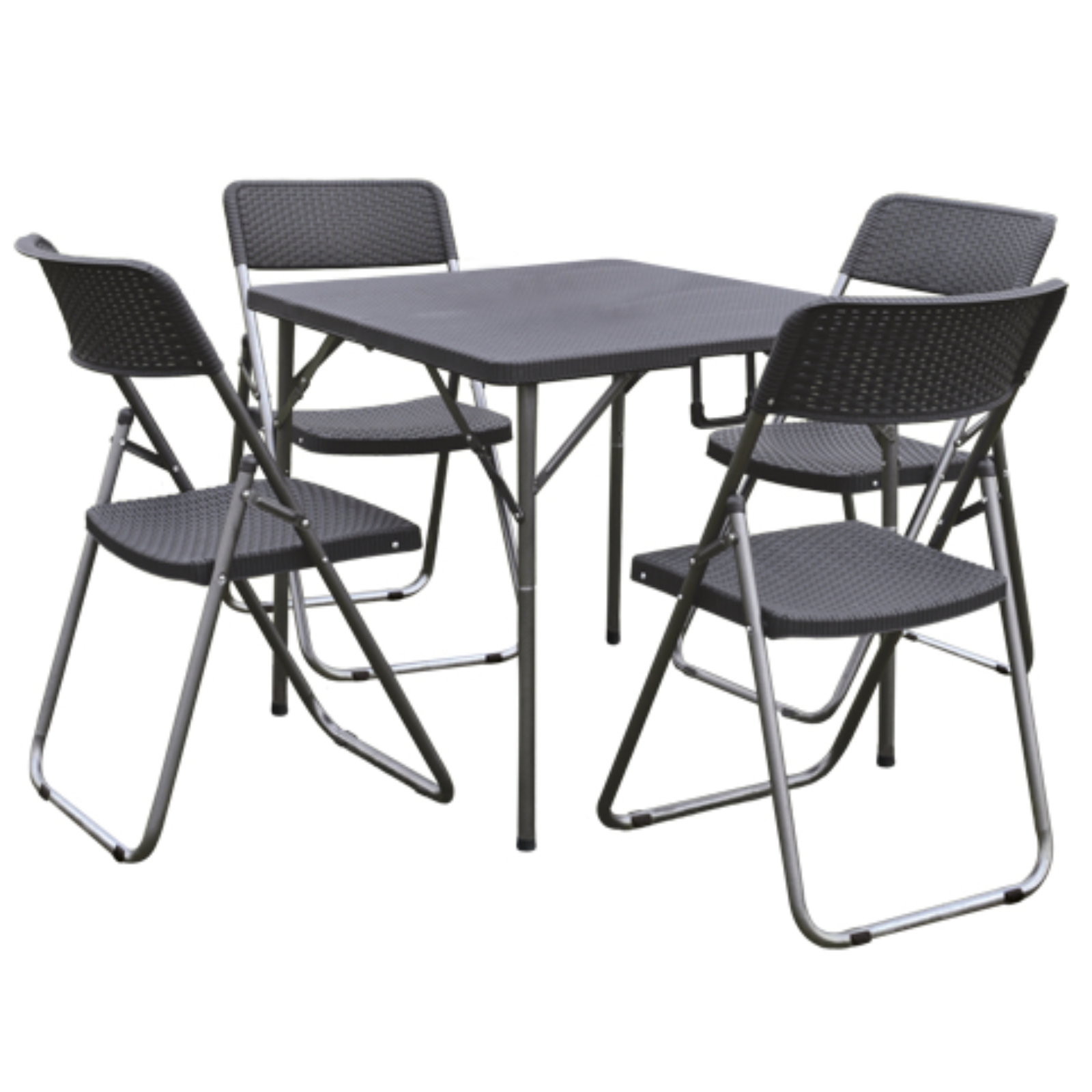 Set da esterno 4 sedie e tavolo in acciaio e polipropilene - Ecco fatto