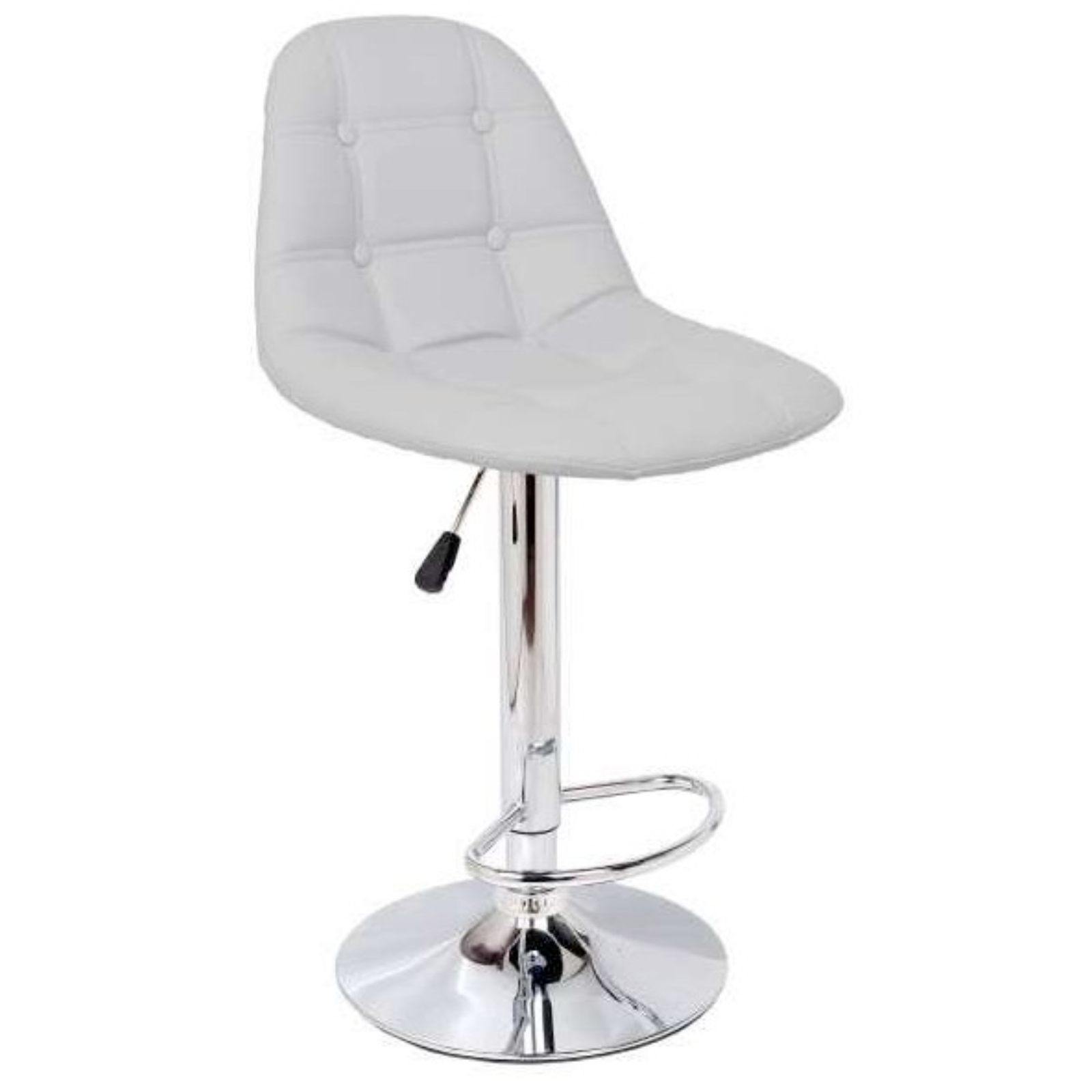 Sgabello girevole da cucina o bar "Button" design moderno con struttura in acciaio cromato e rivestimento in Pu