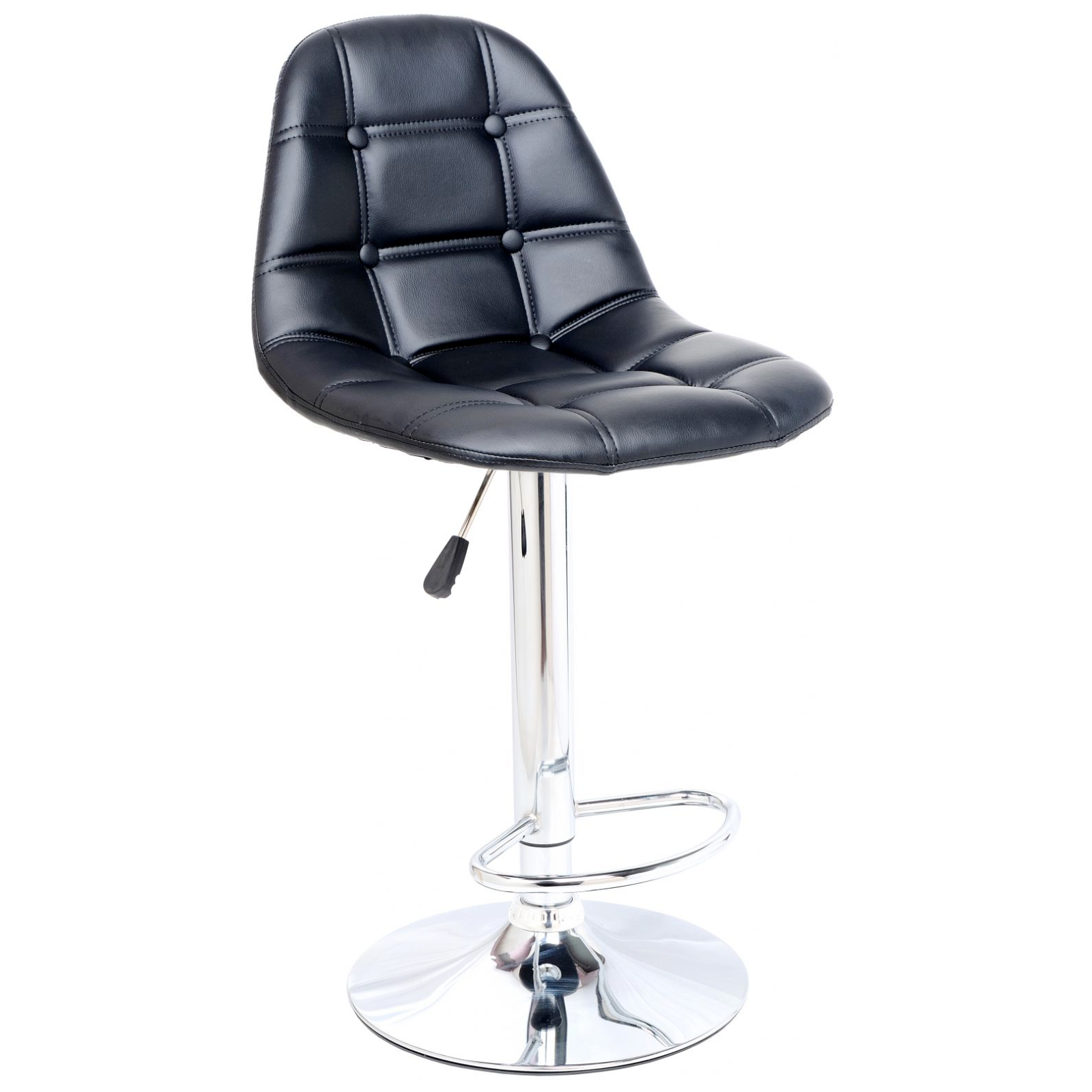 Sgabello girevole da cucina o bar "Button" design moderno con struttura in acciaio cromato e rivestimento in Pu