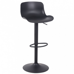 Sgabello da cucina alto in polipropilene nero con base in metallo - Inni