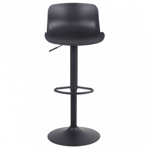 Sgabello da cucina alto in polipropilene nero con base in metallo - Inni