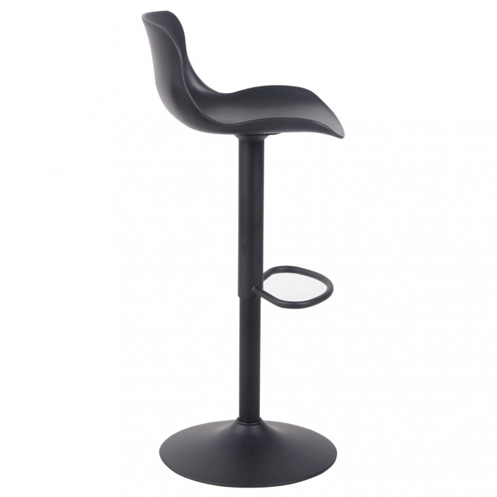 Sgabello da cucina alto in polipropilene nero con base in metallo - Inni