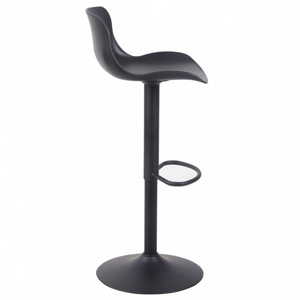 Sgabello da cucina alto in polipropilene nero con base in metallo - Inni