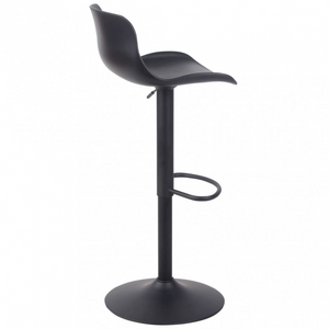 Sgabello da cucina alto in polipropilene nero con base in metallo - Inni