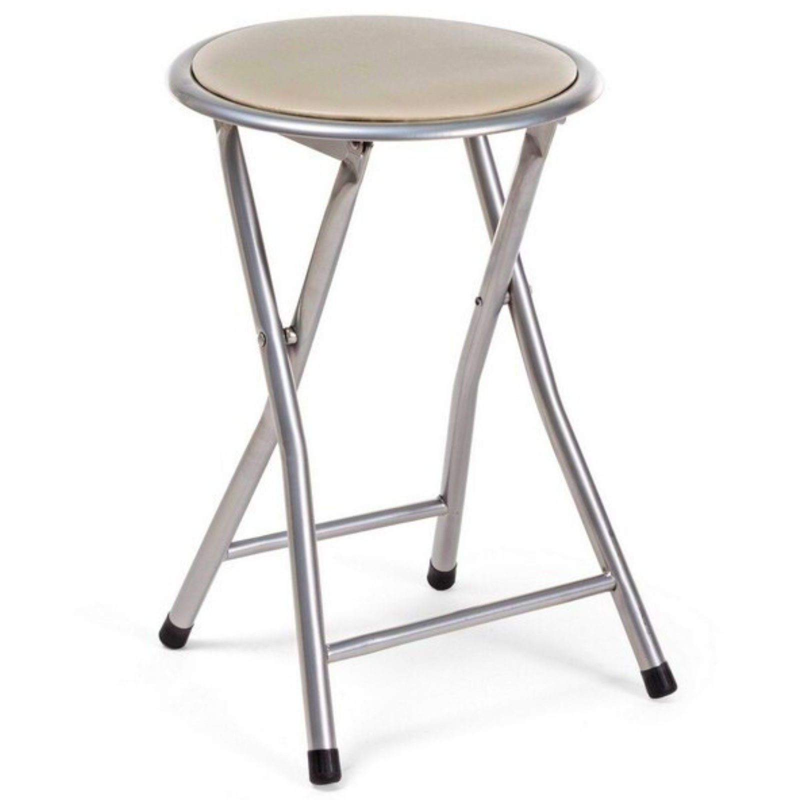 Sgabello pieghevole imbottito "Joy" portatile salvaspazio struttura in metallo