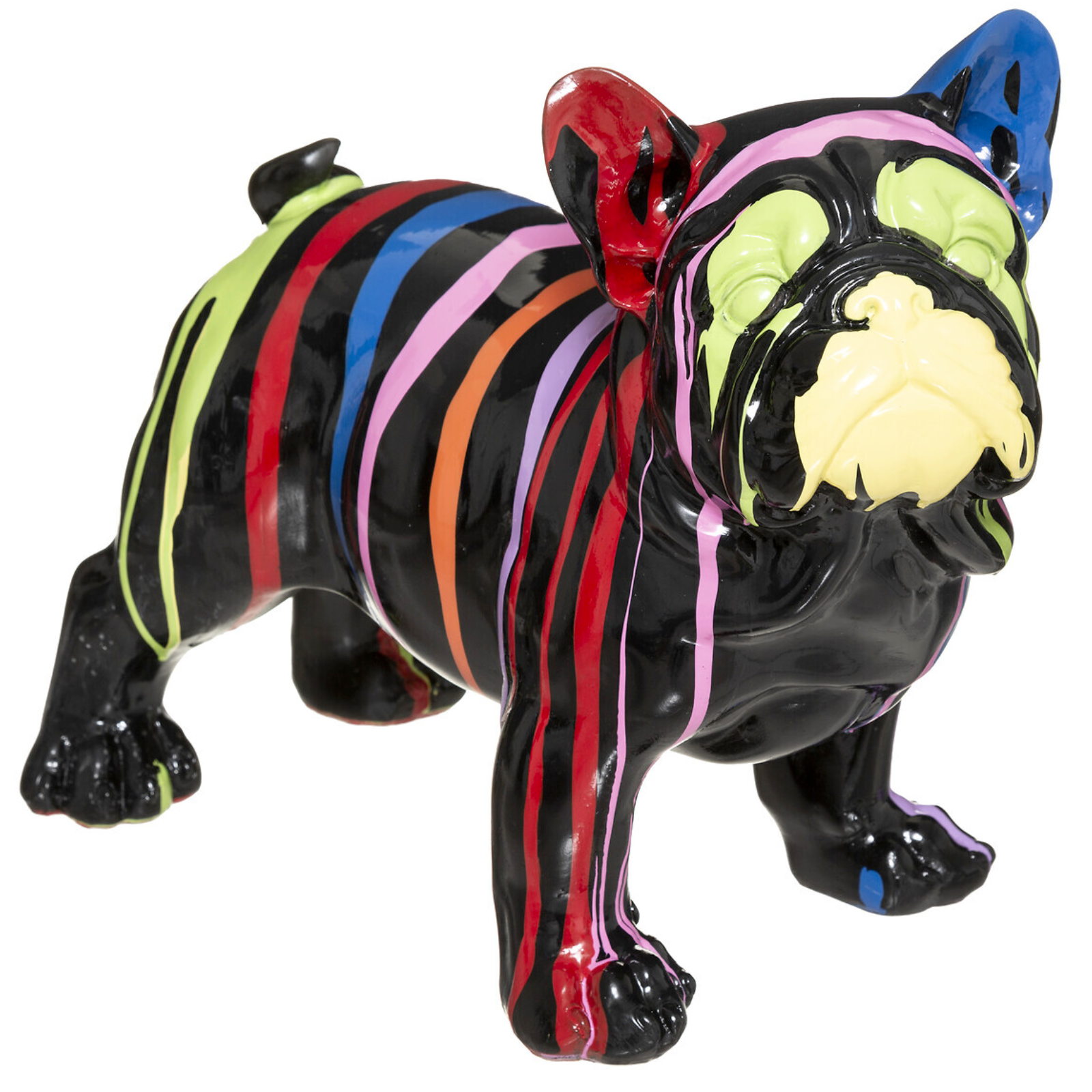 Statuta bulldog francese decorazione per interno design moderno multicolor H 26,5 cm