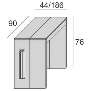 Tavolo 90x44/186 cm consolle allungabile in legno cemento design moderno - Extè Plus