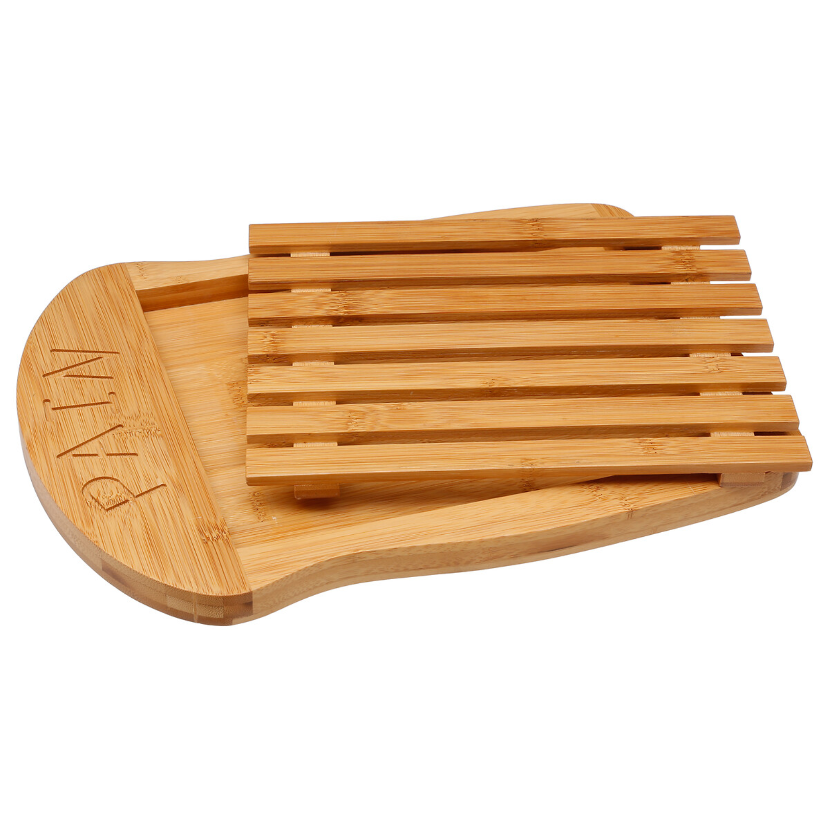 Tagliere pane in bambù con vassoio porta briciole 34x26 cm - Nami