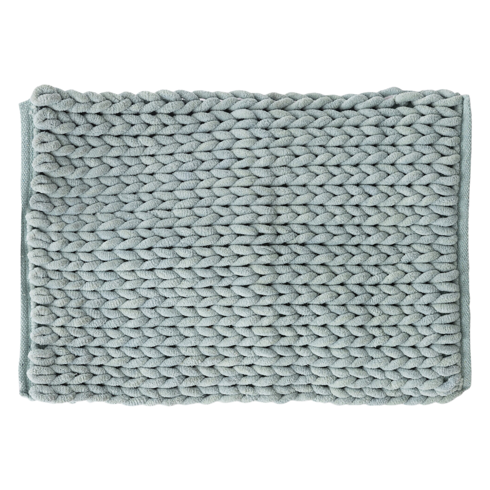 Tappeto da bagno rettangolare in poliestere e cotone Azzurro artico 50x75