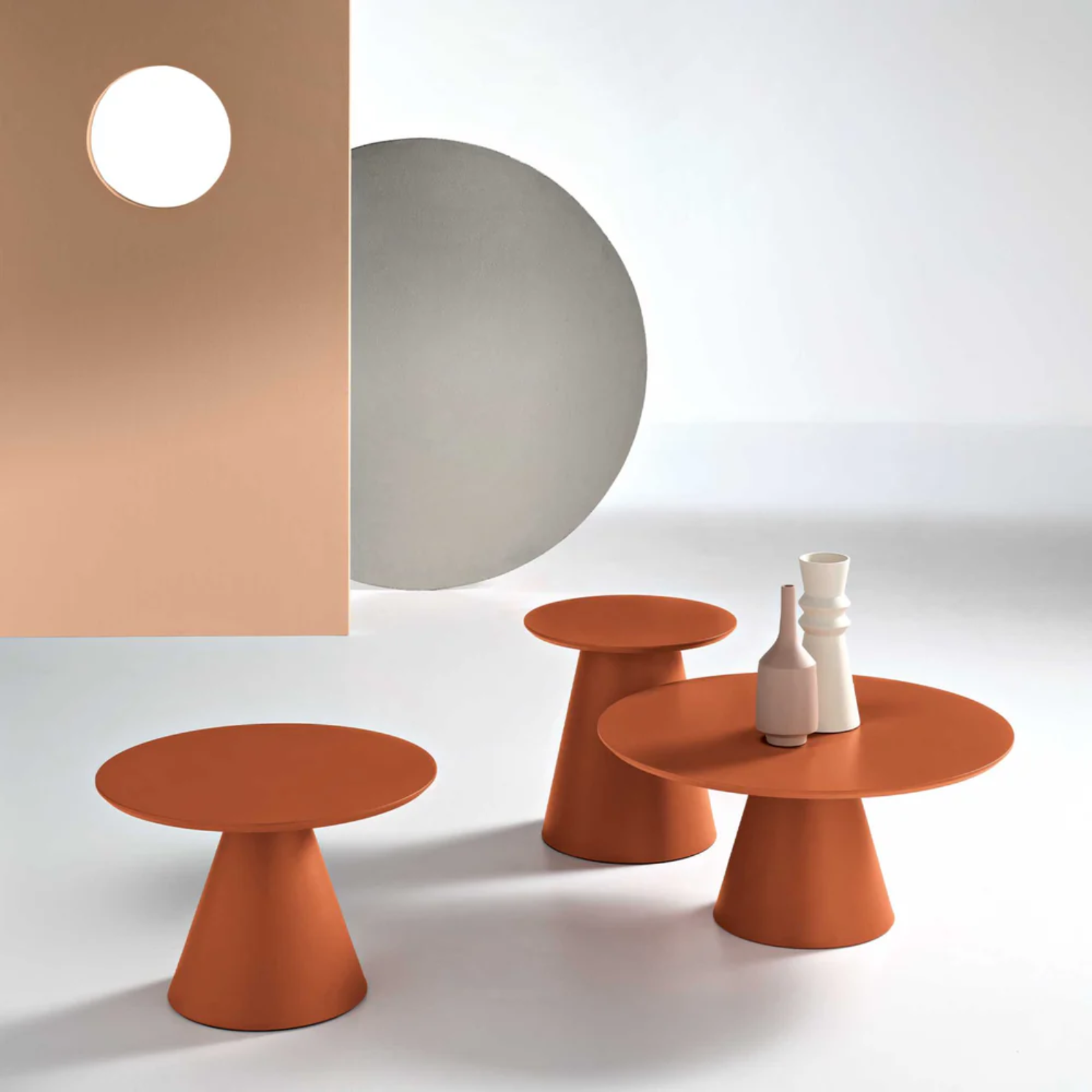 Tavolino da salotto design moderno piano in legno struttura in metallo - Triadi