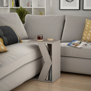 Tavolino da divano "Nazi" Design moderno a forma C in truciolare rivestito PVC