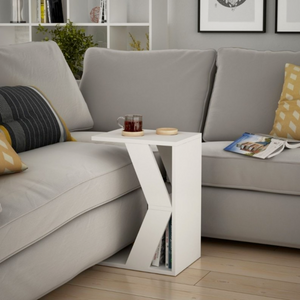 Tavolino da divano "Nazi" Design moderno a forma C in truciolare rivestito PVC