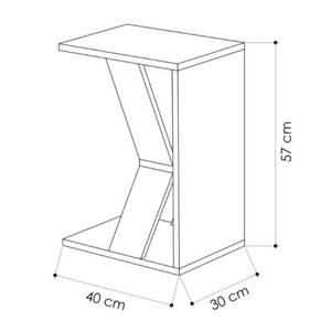 Tavolino da divano "Nazi" Design moderno a forma C in truciolare rivestito PVC