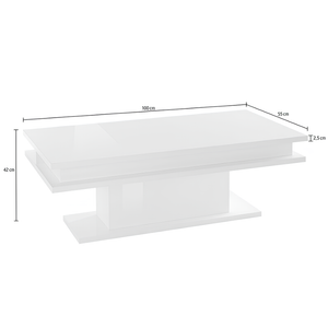 Tavolino da salotto bianco lucido con luci led Rgb design moderno rettangolare - Limmi