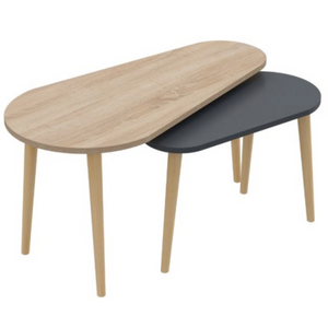 Tavolino da salotto in legno rovere e antracite