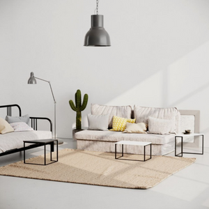 Tavolino da salotto set 3 pezzi in metallo e legno rivestito