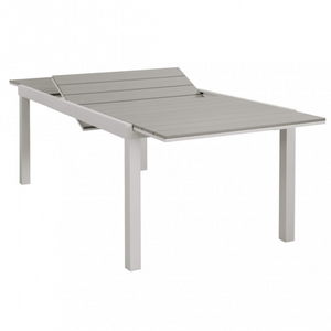 Tavolo allungabile rettangolare da esterno tortora struttura in alluminio e piano in polywood - Penta