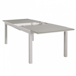 Tavolo allungabile rettangolare da esterno tortora struttura in alluminio e piano in polywood - Penta