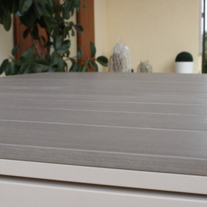 Tavolo allungabile rettangolare da esterno tortora struttura in alluminio e piano in polywood - Penta