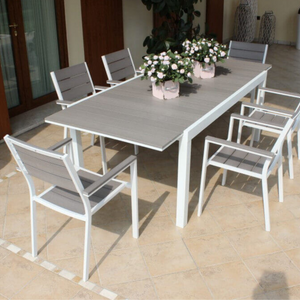 Tavolo allungabile rettangolare da esterno struttura in alluminio e piano in polywood - Penta