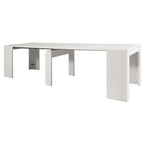 Tavolo consolle allungabile con 4 prolunghe da 54 cm a 252 cm in legno nobilitato spessore 25mm con guide in metallo