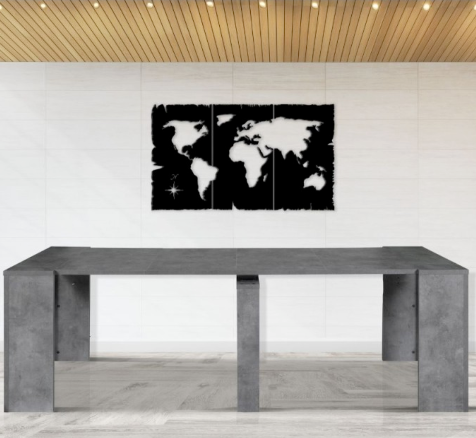 Tavolo consolle allungabile con 4 prolunghe da 54 cm a 252 cm in legno nobilitato spessore 25mm con guide in metallo