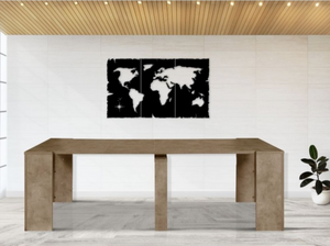 Tavolo consolle allungabile con 4 prolunghe da 54 cm a 252 cm in legno nobilitato spessore 25mm con guide in metallo