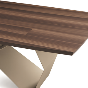 Tavolo da pranzo allungabile 200/300x75h piano in rovere impiallacciato e base in metallo - Arcad P