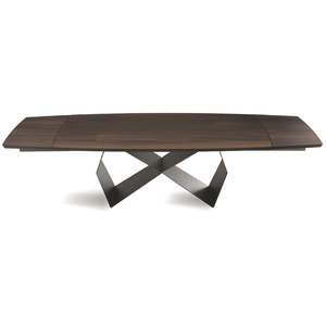 Tavolo da pranzo allungabile 200/300x75h piano in rovere impiallacciato e base in metallo - Arcad P