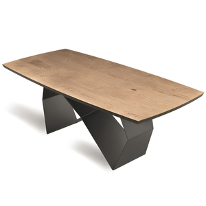 Tavolo da pranzo allungabile 200/300x75h piano in rovere impiallacciato e base in metallo - Arcad P