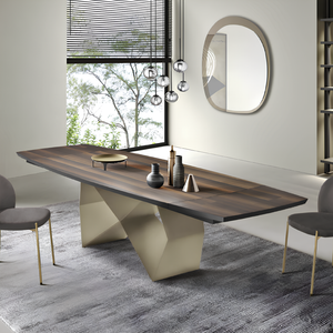 Tavolo da pranzo allungabile 200/300x75h piano in rovere impiallacciato e base in metallo - Arcad P