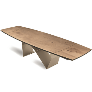 Tavolo da pranzo allungabile 200/300x75h piano in rovere impiallacciato e base in metallo - Arcad P