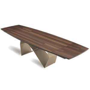 Tavolo da pranzo allungabile 200/300x75h piano in rovere impiallacciato e base in metallo - Arcad P