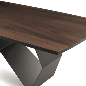 Tavolo da pranzo allungabile 200/300x75h piano in rovere impiallacciato e base in metallo - Arcad P