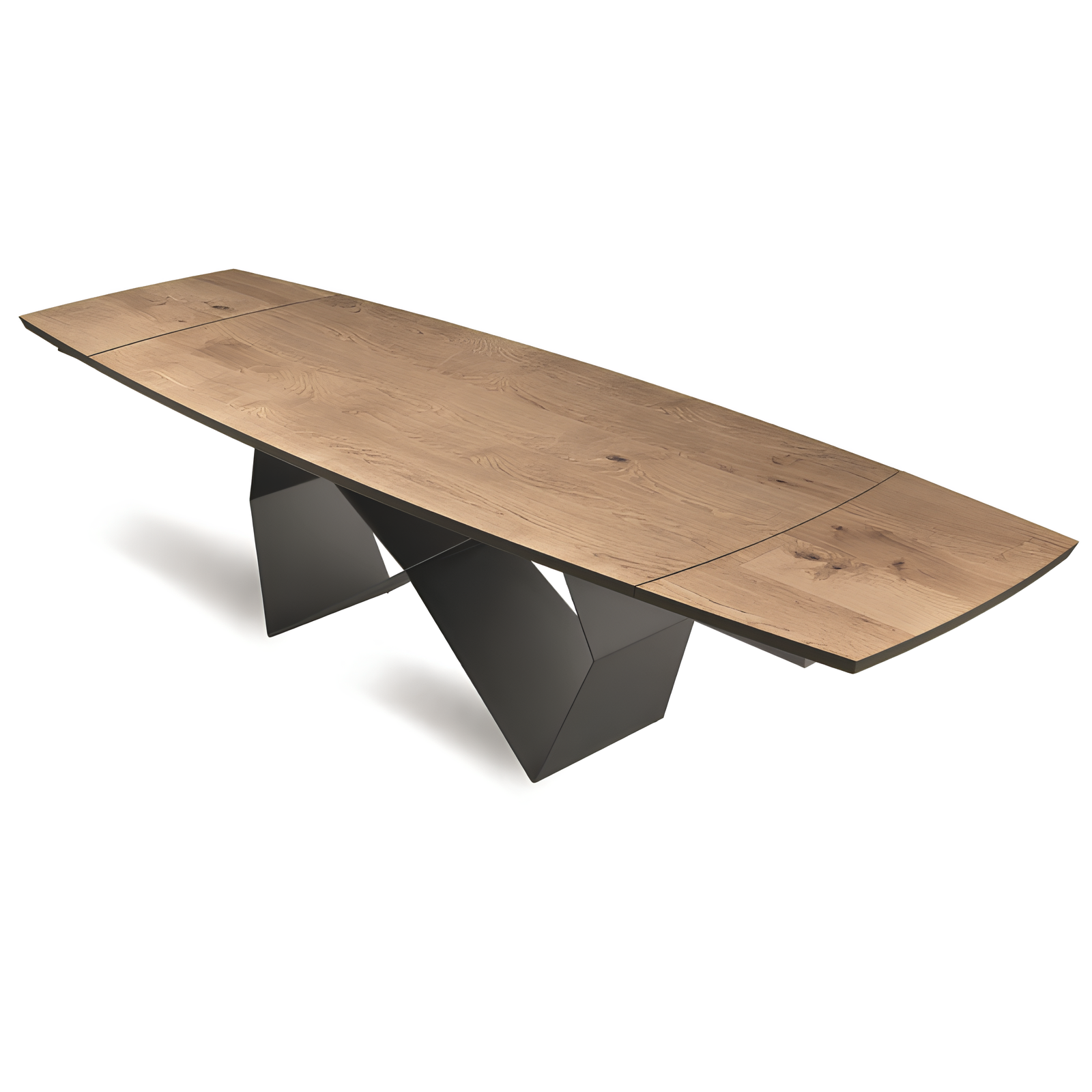 Tavolo da pranzo allungabile 200/300x75h piano in rovere impiallacciato e base in metallo - Arcad P