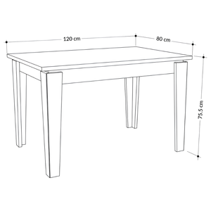 Tavolo allungabile 120/170 cm antracite in legno con gambe in folding e bordi in abs - Vietri