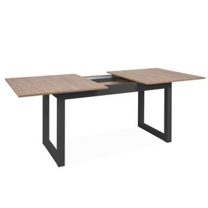 Tavolo allungabile "Austin" Top in truciolare rovere e gambe in MDF antracite 160 / 200 cm