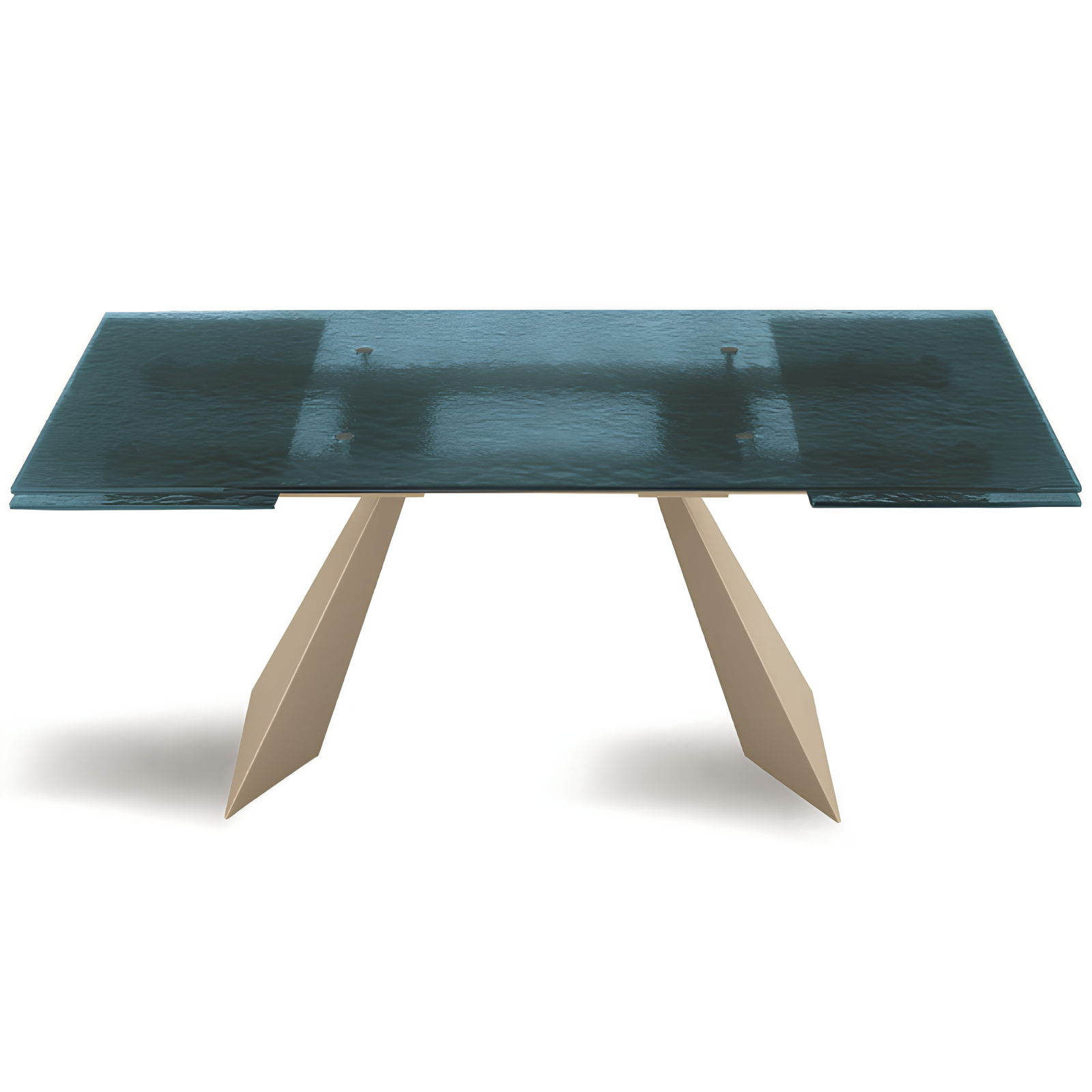 Tavolo da pranzo allungabile 160/240x75h con piano in vetro martellato e base in metallo - Caden