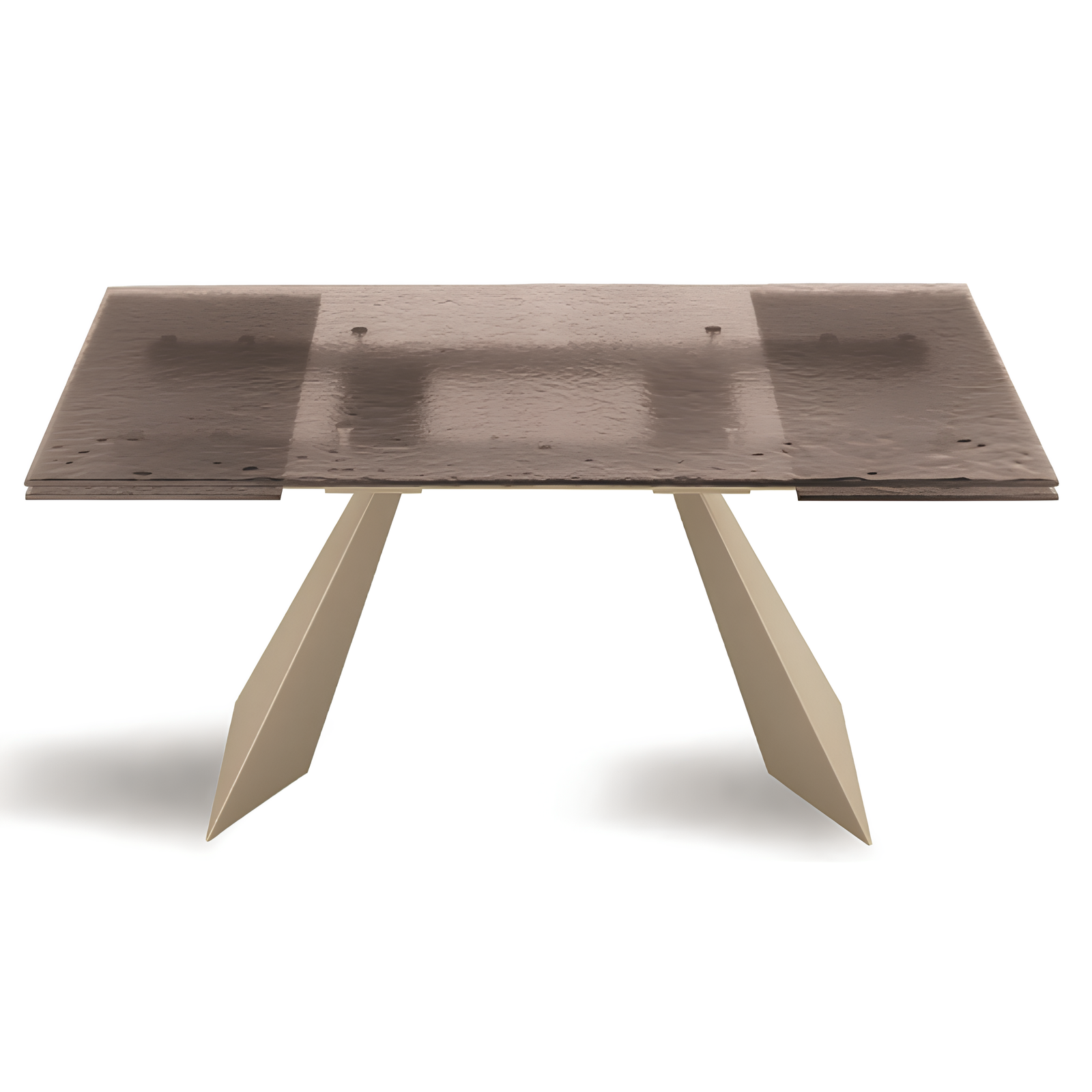 Tavolo da pranzo allungabile 160/240x75h con piano in vetro martellato e base in metallo - Caden