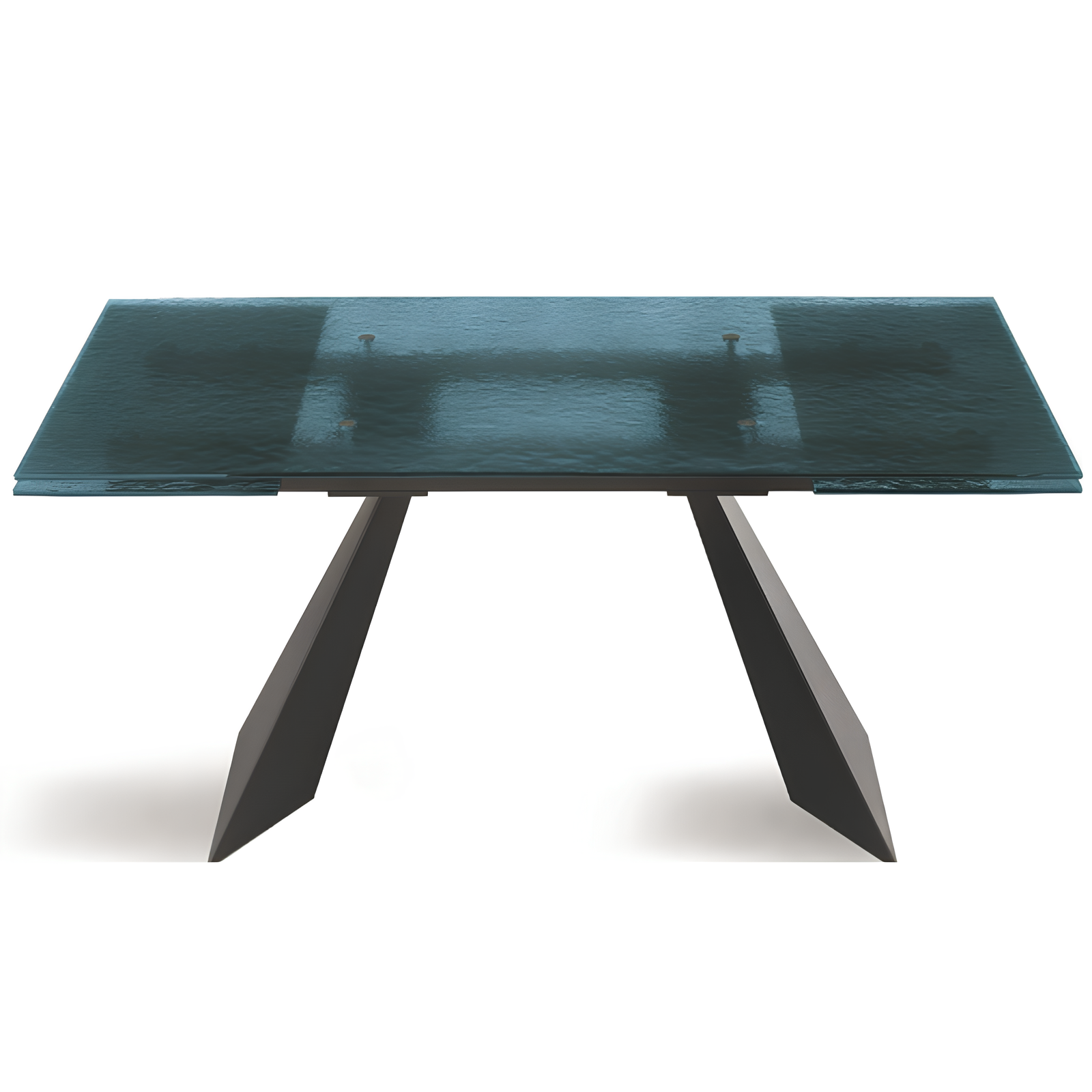 Tavolo da pranzo allungabile 160/240x75h con piano in vetro martellato e base in metallo - Caden