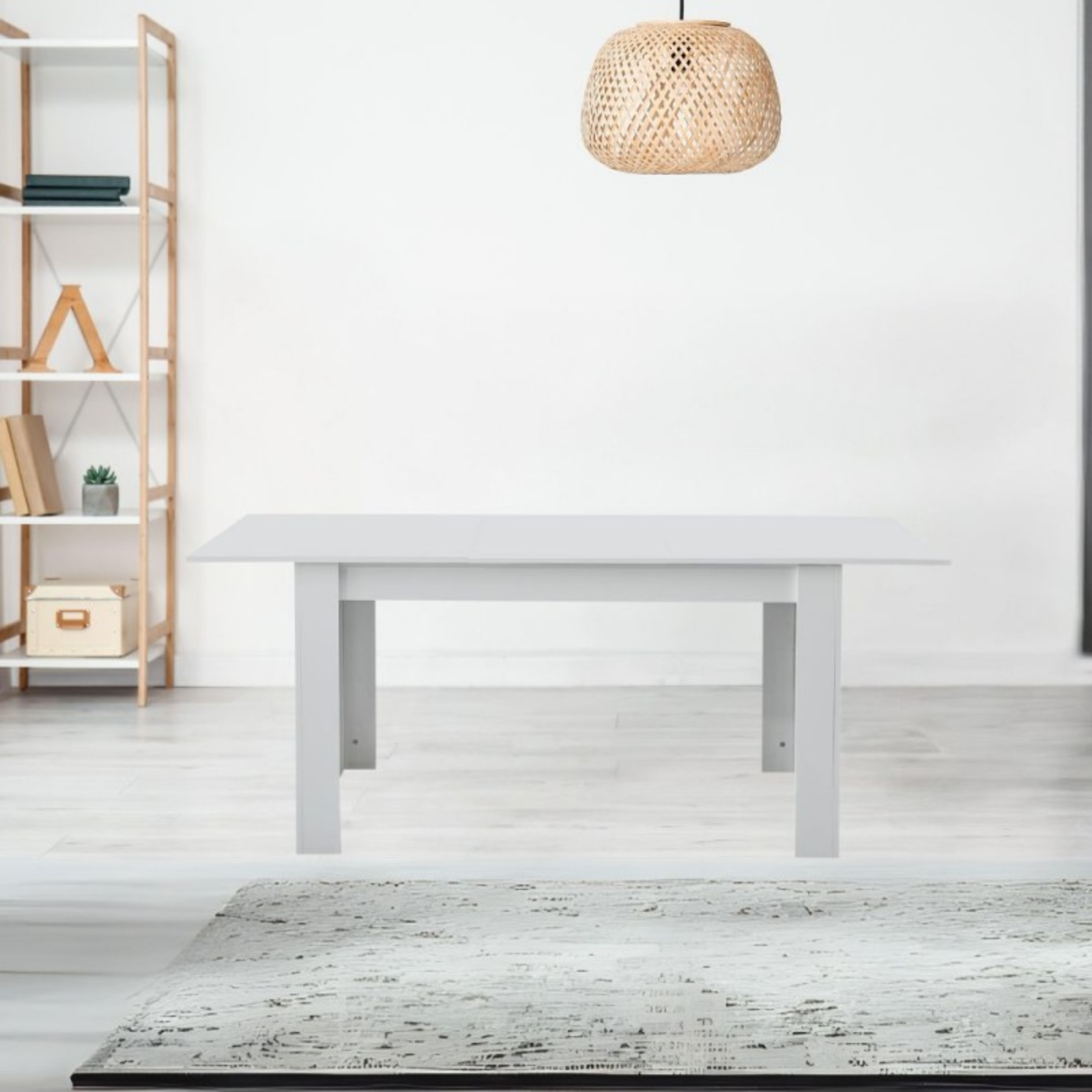 Tavolo da pranzo allungabile 140/190x78h in truciolare bianco design moderno - Argom
