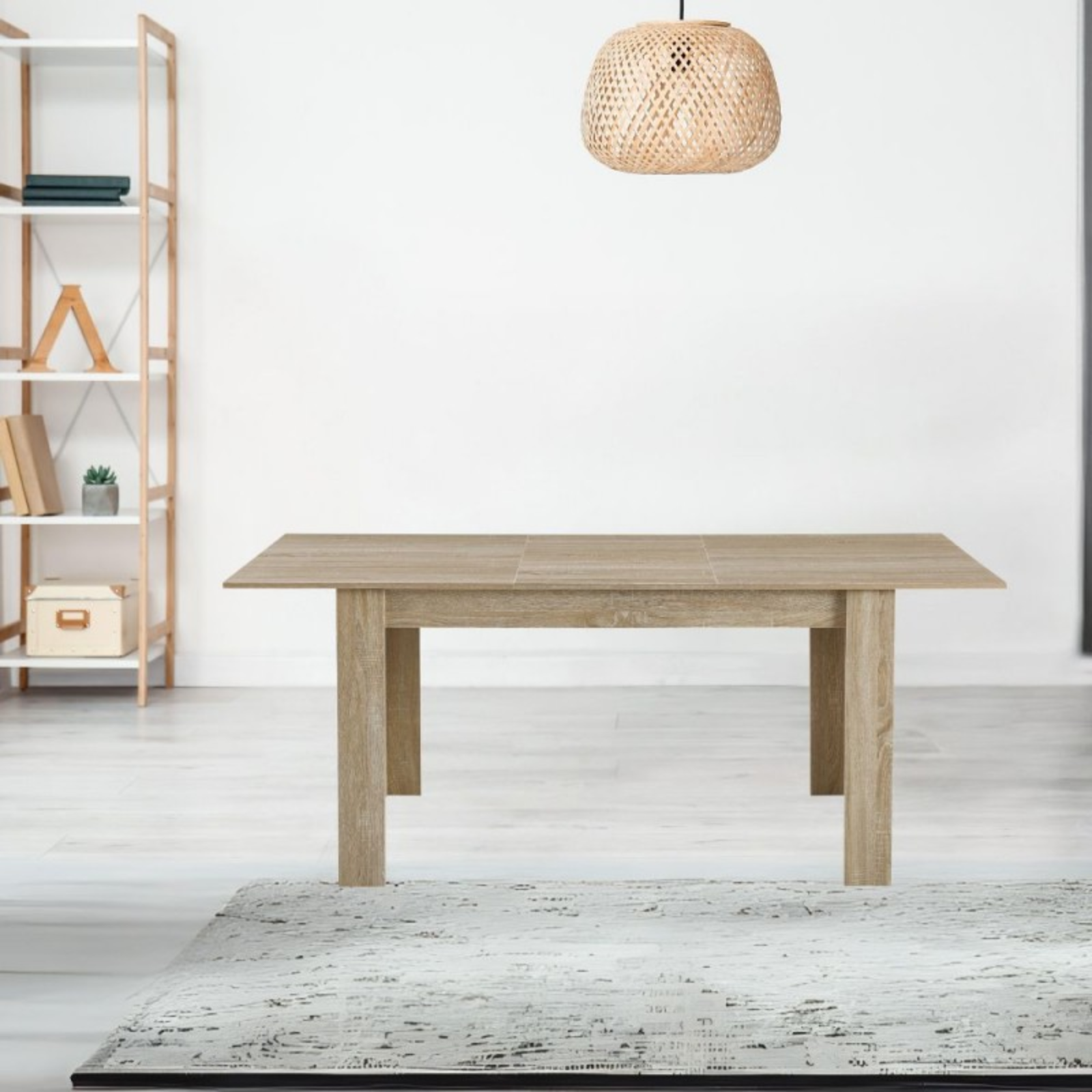 Tavolo da pranzo allungabile 140/190x78h in truciolare rovere design moderno - Argom